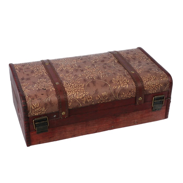 Шкатулка дерево под 2 бутылки "Цветы" 11,5х34х19 см