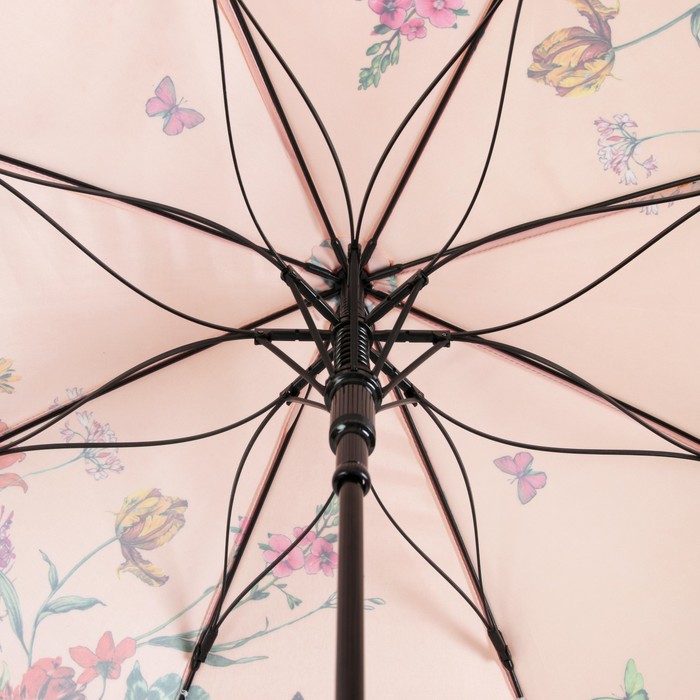 Зонт-трость "Нежность", полуавтоматический, R=48см, цвет бежевый