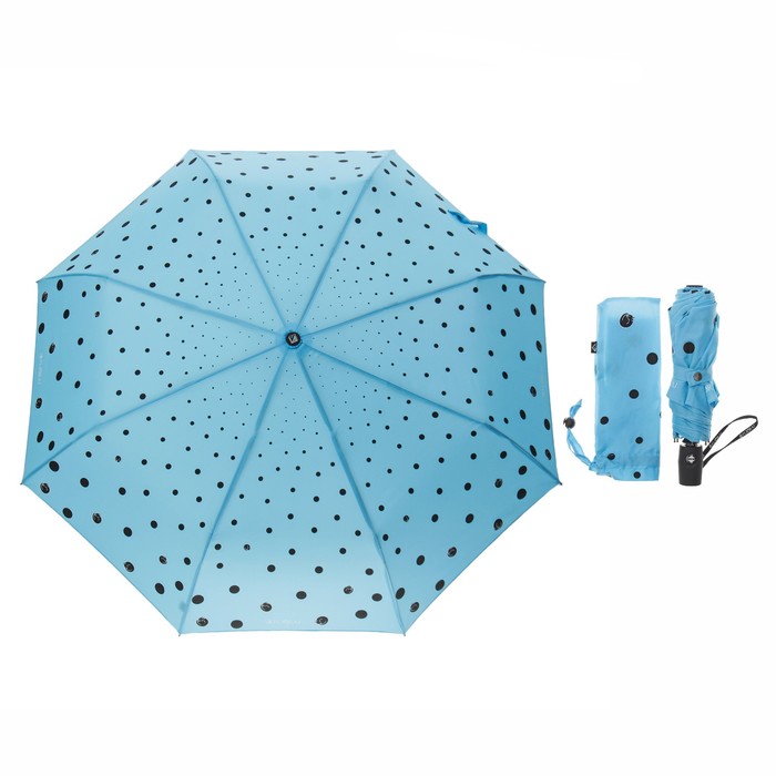 Зонт автоматический "Кошки в городе", R=51см, цвет голубой