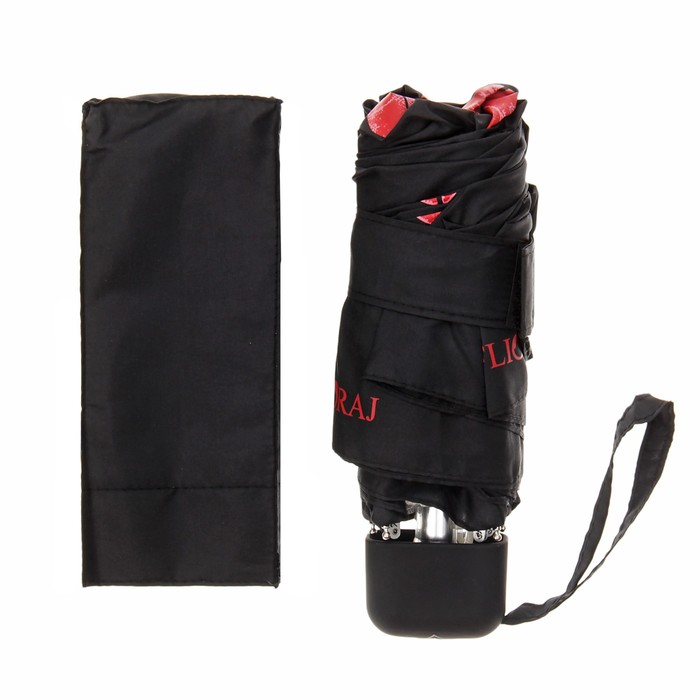 Зонт механический "Очаровательные губки", R=43см, цвет чёрный