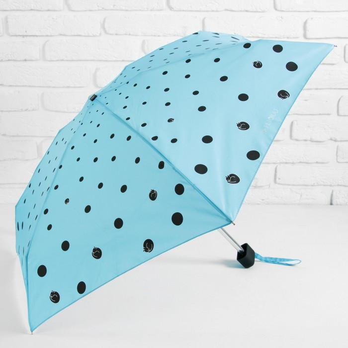 Зонт механический "Кошки в горошке", R=43см, цвет голубой