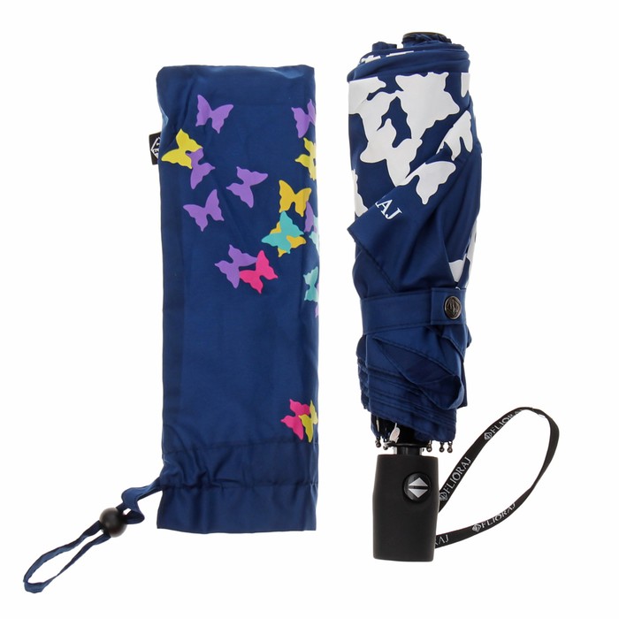 Зонт автоматический "Вальс", проявляющий рисунок, R=50см, цвет тёмно-синий