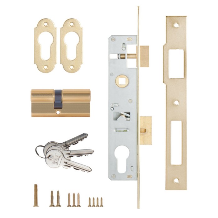 Замок врезной цилиндровый KALE 153, узкопроф., 20 мм, 3 ключа, цвет латунь