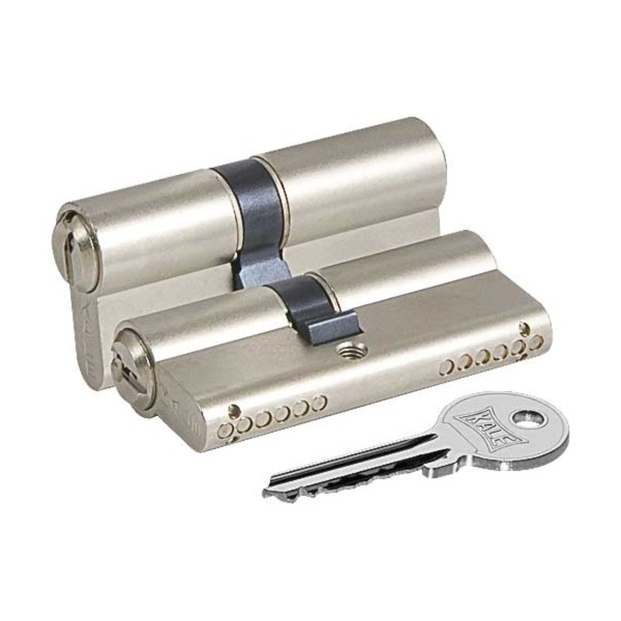 Цилиндровый механизм KALE 164 GN/68, 26х10х32 мм, блистер, 5 ключей, цвет хром
