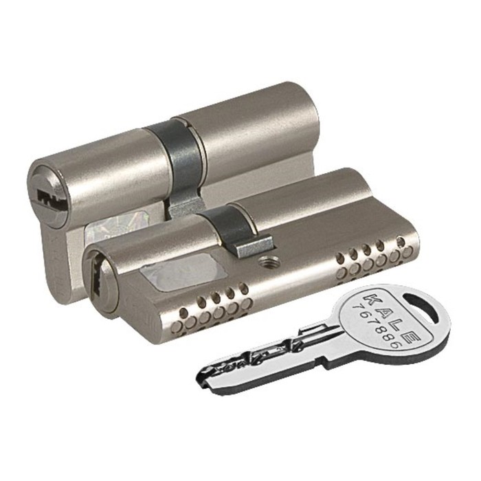 Цилиндровый механизм KALE 164 OBS SNE/80, 30х10х40 мм, 5 ключей, цвет хром