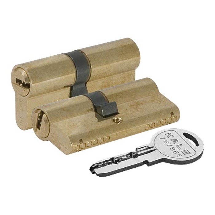 Цилиндровый механизм KALE 164 SN/80, 30х10х40 мм, 5 ключей, цвет латунь