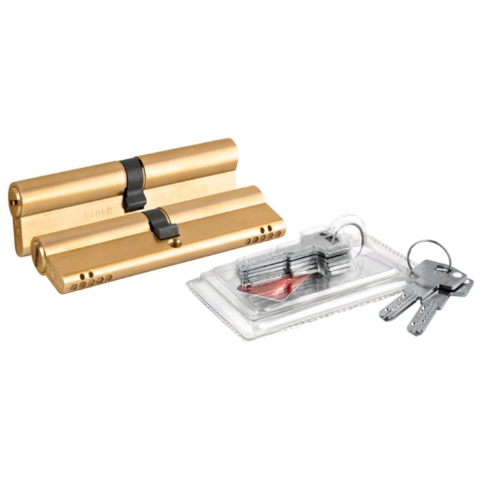 Цилиндровый механизм KALE164 OBS BNE-Z/68, 26х10х32 мм, 5 ключей, 2 монтаж. ключа, цвет латунь   366