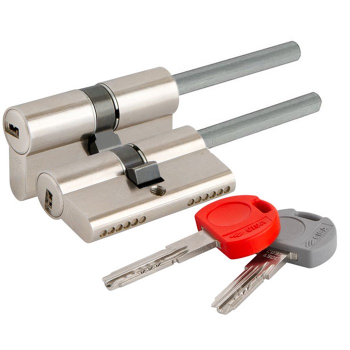 Цилиндровый механизм под вертушку CISA ASIX PRO OE307-87.12, 90/55х10х25 мм, цвет хром