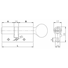 

Цилиндровый механизм KALE 164 DBM-E/90, 40х10х40 мм, с вертушкой, 5 ключей, цвет латунь