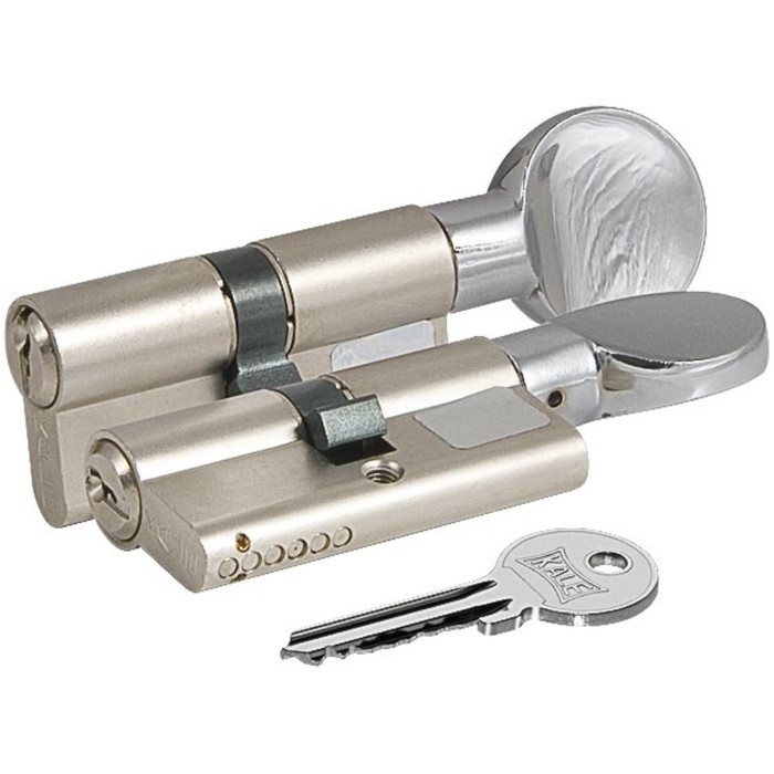 Цилиндровый механизм KALE 164 GM/80, 30х10х40 мм, с вертушкой, цвет 3 ключа, цвет хром
