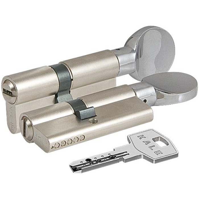 Цилиндровый механизм KALE 164 BM/100, 40х10х50 мм, с вертушкой, 5 ключей, цвет хром