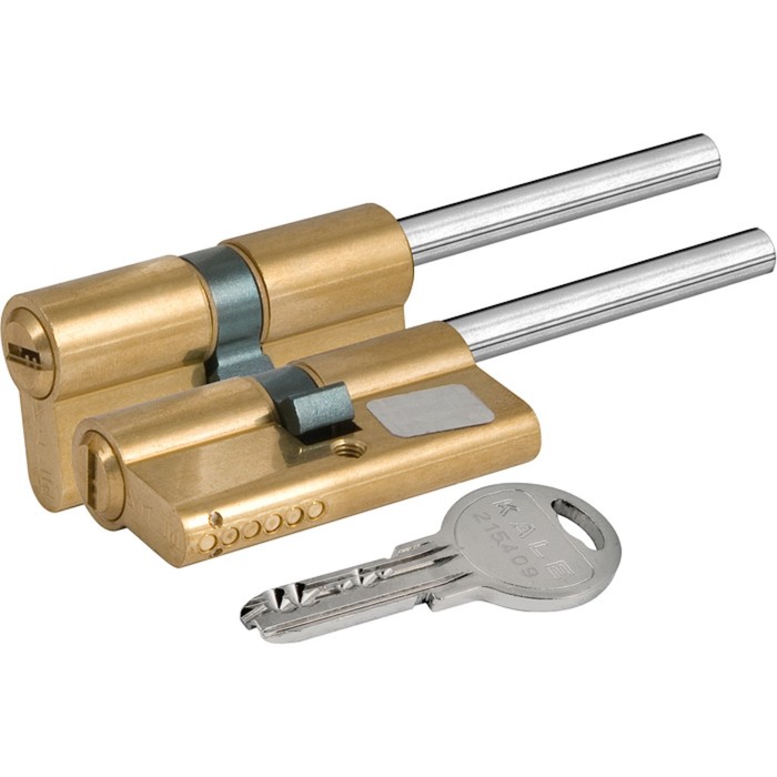 Цилиндровый механизм под вертушку KALE 164 SX/76, 40х10х26 мм, 5 ключей, цвет латунь