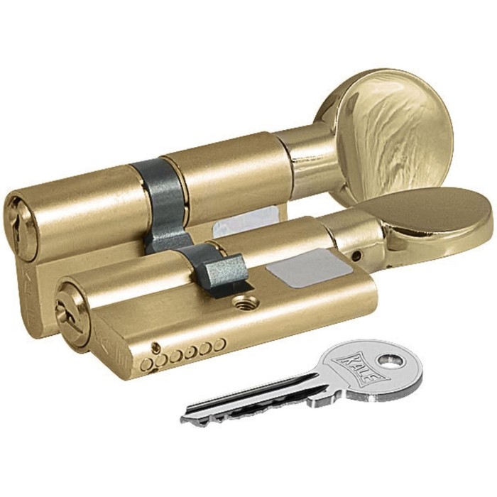 Цилиндровый механизм KALE 164 GM/80, 35х10х35 мм, с вертушкой, 3 ключа, цвет латунь