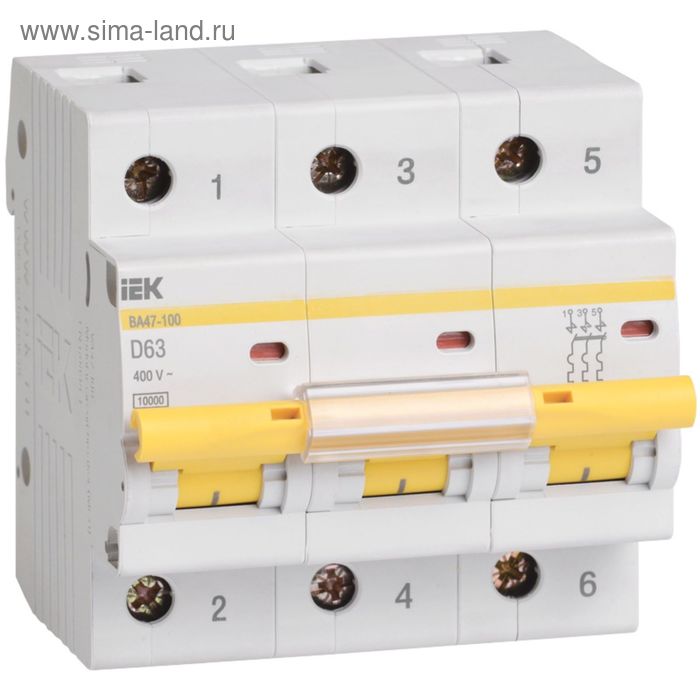 

Выключатель авт. мод. IEK MVA40-3-032-D, 3п, D 32А, ВА 47-100, 10кА