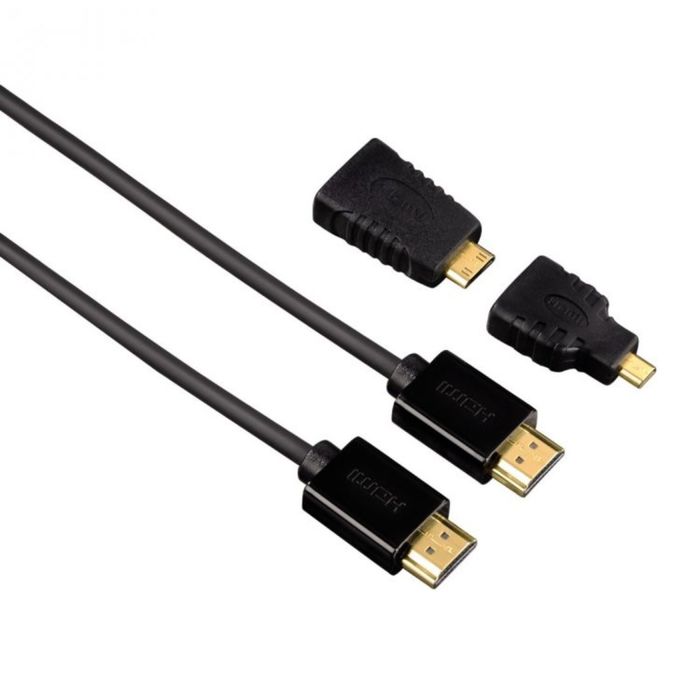 Кабель Hama H-54561, HDMI, HS with Eth. (1.4)(m-m), D(micro)/C (mini), 1.5 м, черный