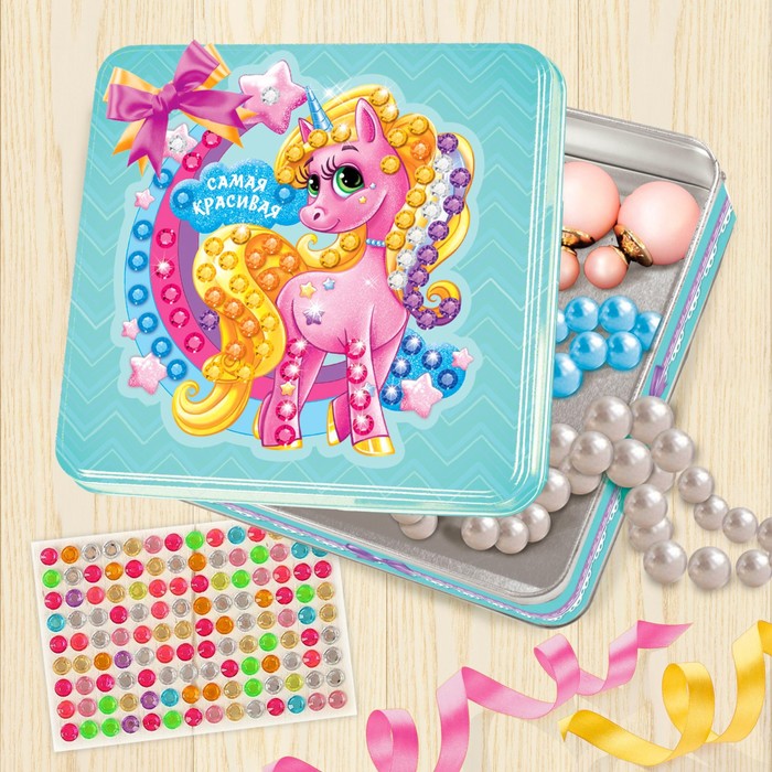 Шкатулка для декорирования стразами и лентами "Самая красивая", 14 х 14 см