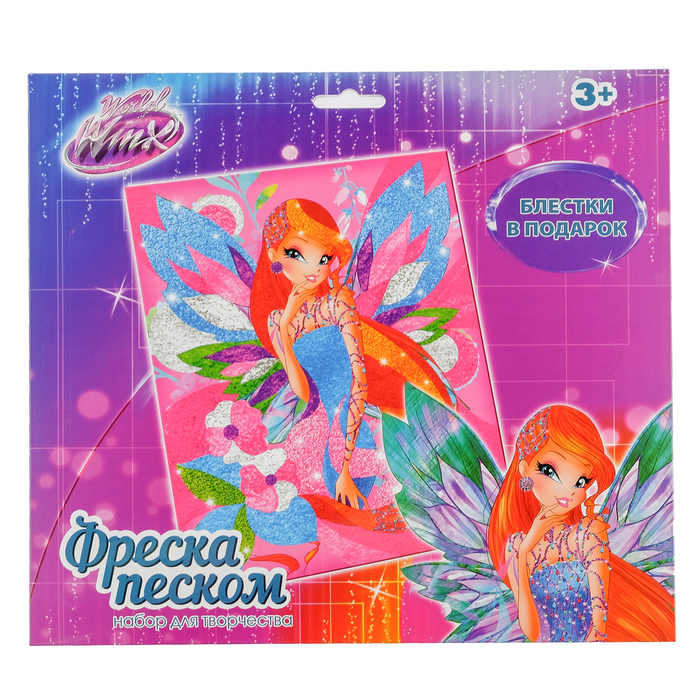 Фреска "Блум!" феи ВИНКС: Блум + 9 цветов песка по 4 г, стека, блестки 2 гр