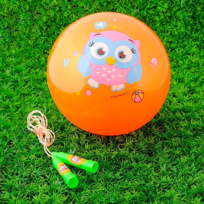 Игровой набор: скакалка, мяч детский "Совенок", 22 см