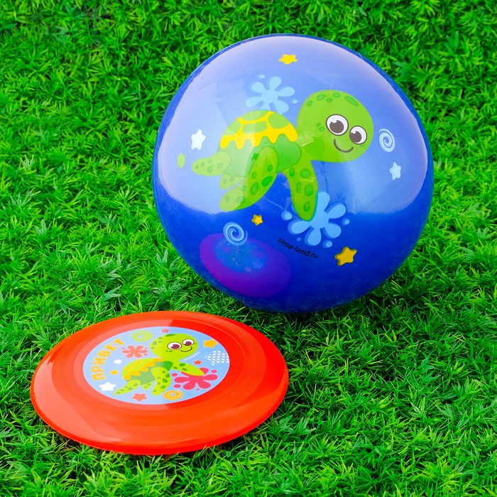 Игровой набор: фрисби, мяч детский "Черепашка", 22 см