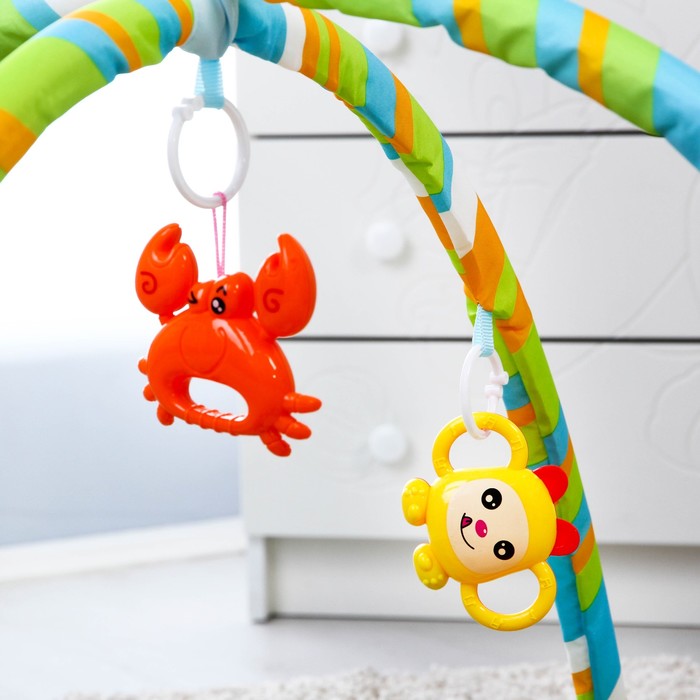 Коврик развивающий с дугами, 5 погремушек