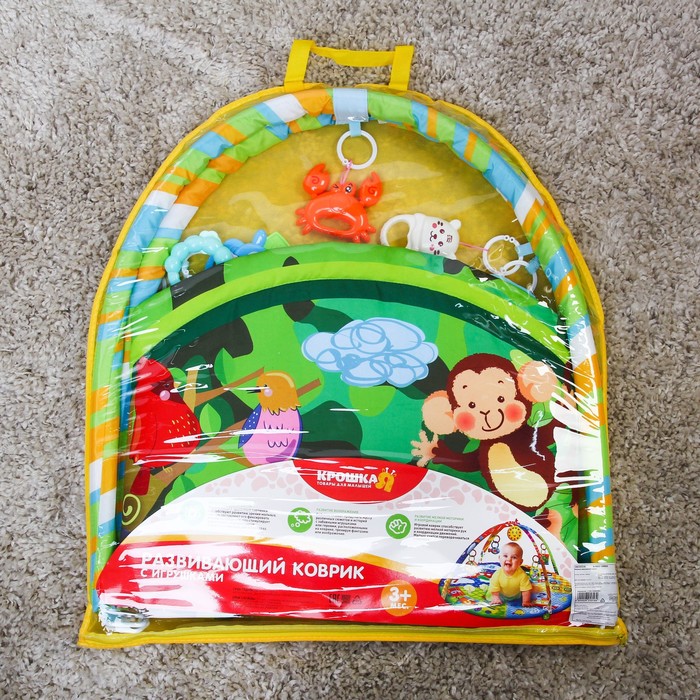 Коврик развивающий с дугами, 5 погремушек