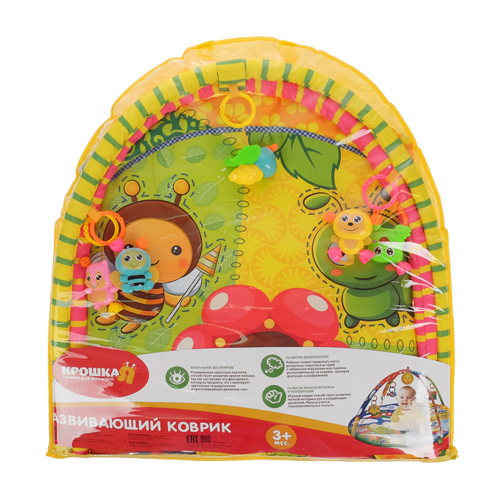 Коврик развивающий с дугами, 5 погремушек