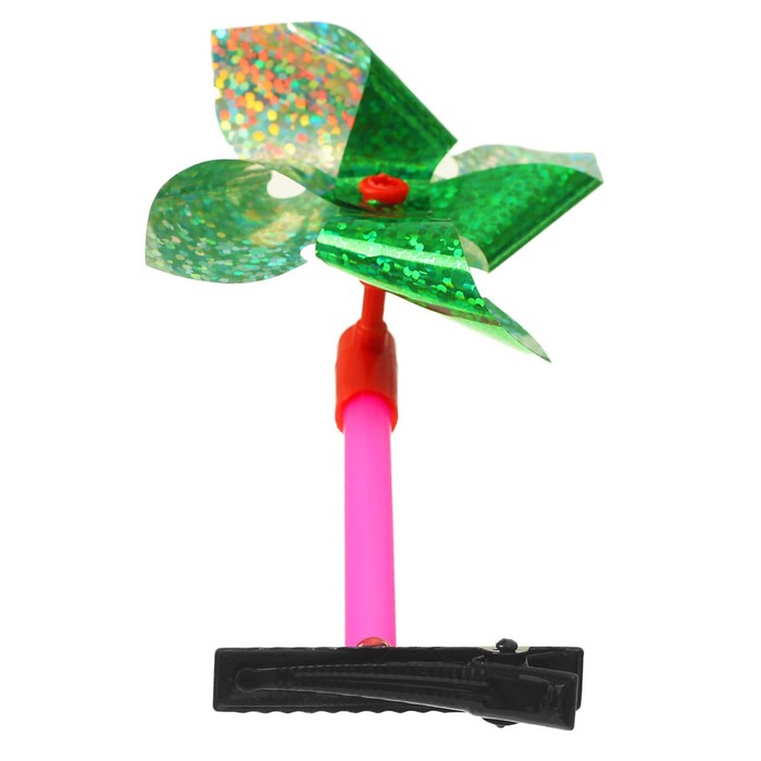 Карнавальный зажим "Ветерок" голография, цвета МИКС