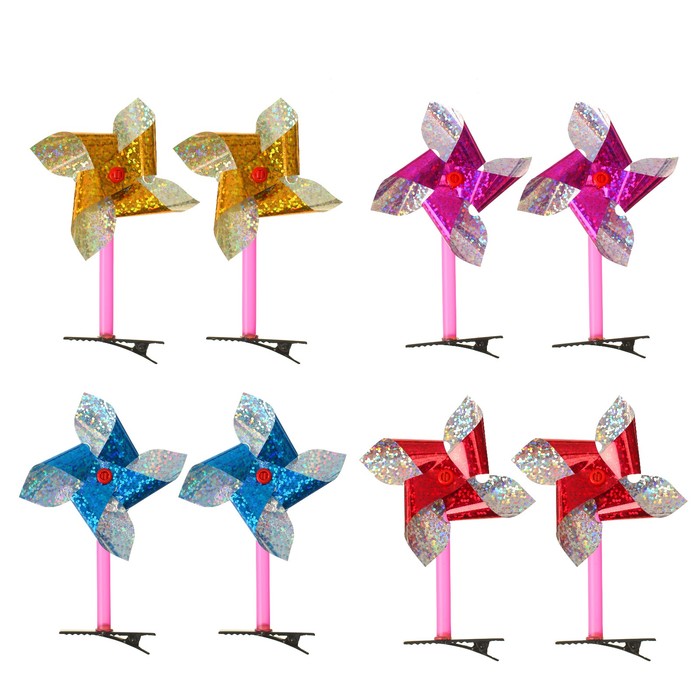 Карнавальный зажим "Ветерок" голография, цвета МИКС