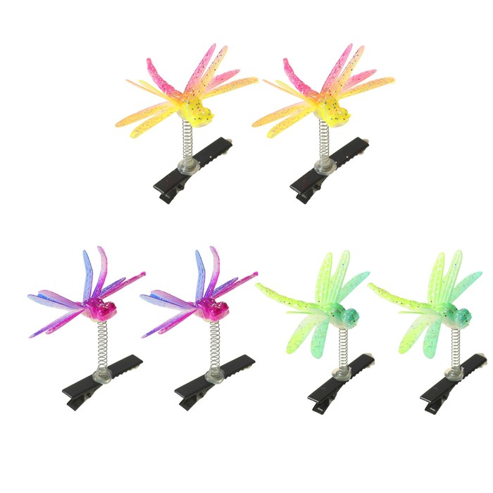 Карнавальный зажим "Стрекоза", цвета МИКС