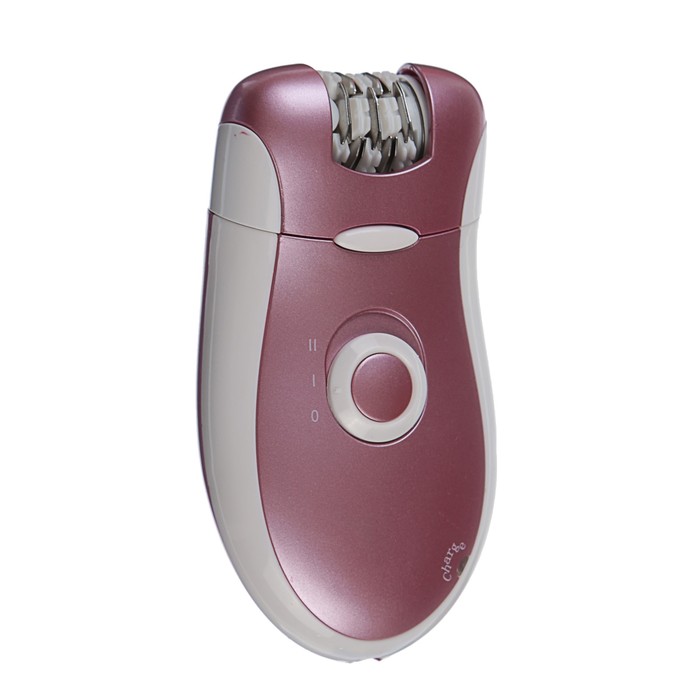 Эпилятор LuazON LEP-04, 2 в 1, 5 Вт, 220 В и аккумулятор, 2 насадки, мочалка, бело-розовый