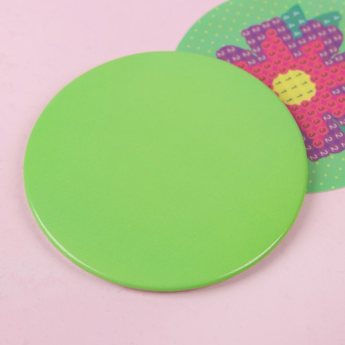 Алмазная вышивка на зеркале "Цветочек", 7,5 см