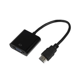 Переходник LuazON ADP-1, HDMI-VGA, провод 0.2 м, чёрный