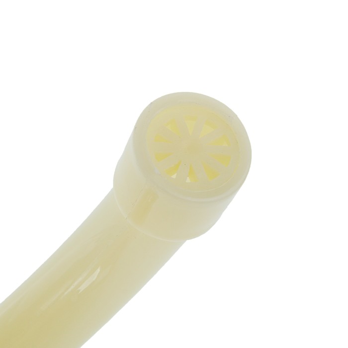 Кран на одну воду, плоская ручка, пластик, невысокий R-образный излив, цвет "рисовый"