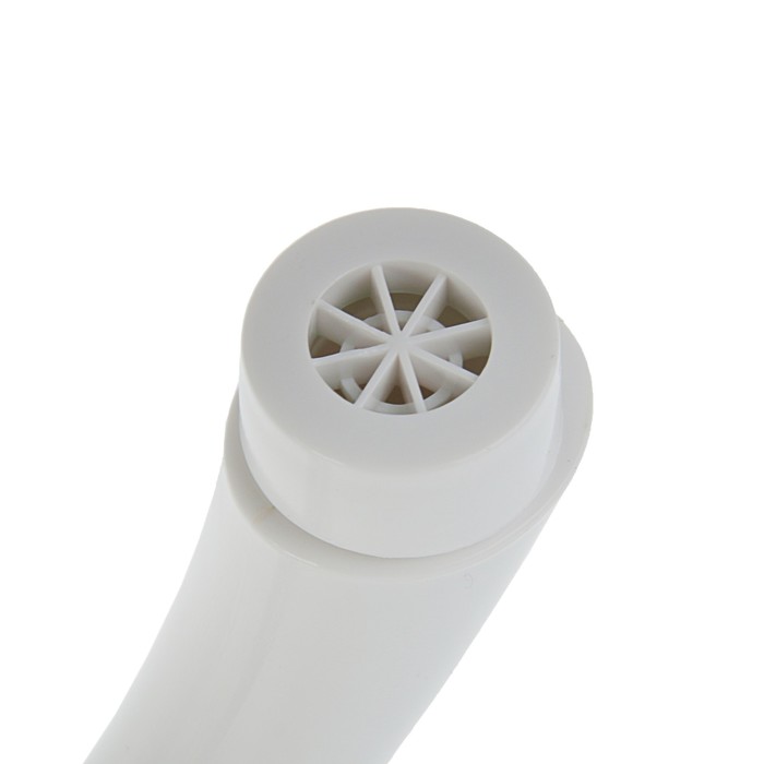 Кран на одну воду, плоская ручка, POM, высокий R-образный излив, белый