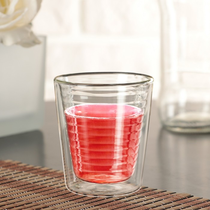 Стакан двойное стекло 100 мл "Рябь"