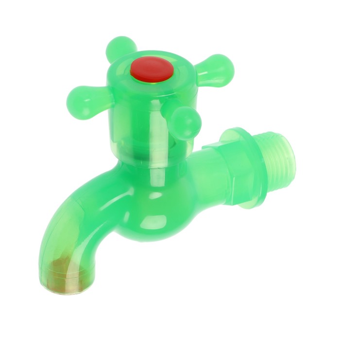 Кран водоразборный ZEIN с крестовой ручкой PP зеленый 52₽