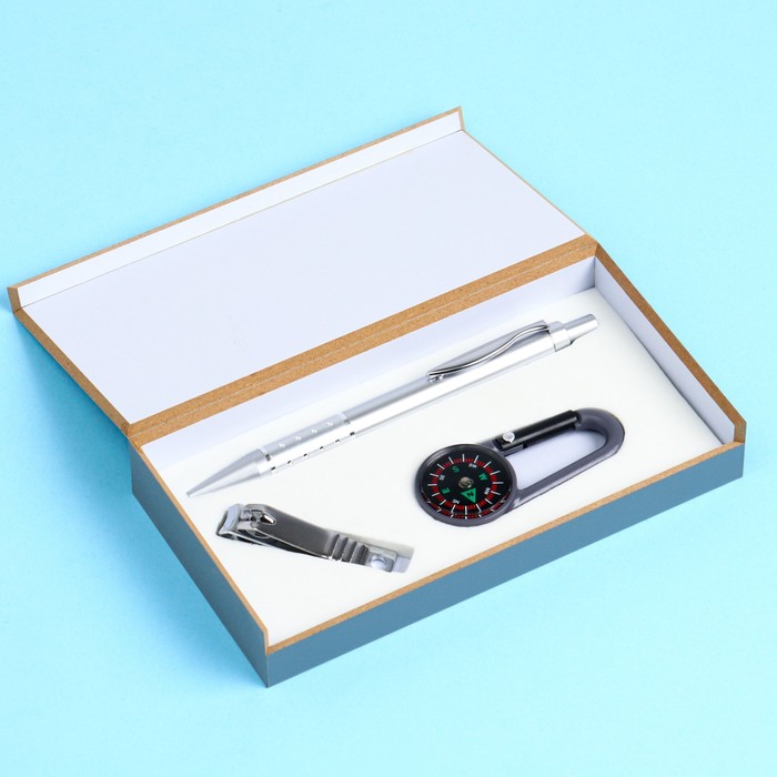 Набор подарочный 3в1 (ручка, кусачки, карабин-компас) набор подарочный 3в1 ручка кусачки карабин компас 476354