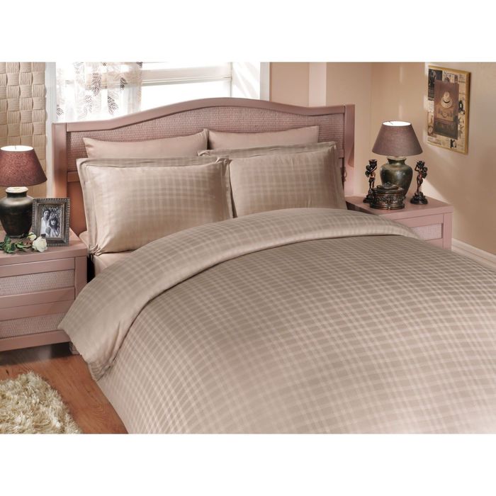 Покрывало Diamond plaid, размер 220 × 240 см, цвет песочный, бамбук