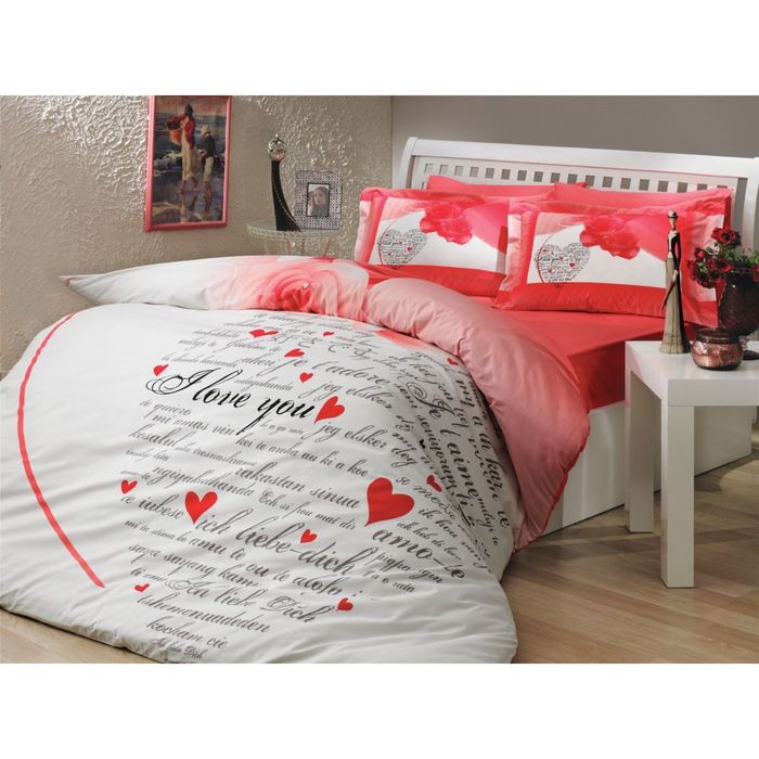 КПБ "ANGELA" 2 сп., размер 200х220, 240х260, 50х70, 70х70 по 2 шт., цвет красный, поплин