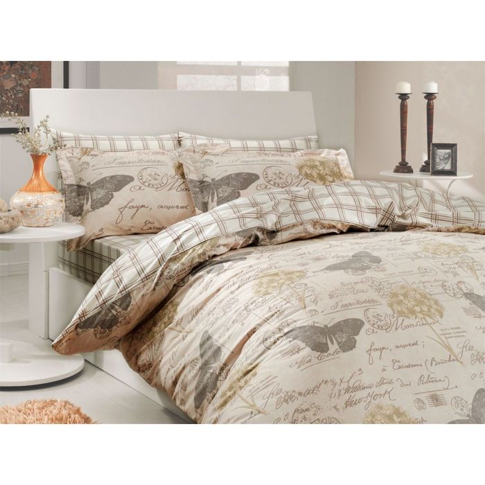 КПБ "ANCELICA" 1,5 сп., размер 160х220, 160х240, 50х70, 70х70 по 1 шт., цвет кремовый, поплин   2643