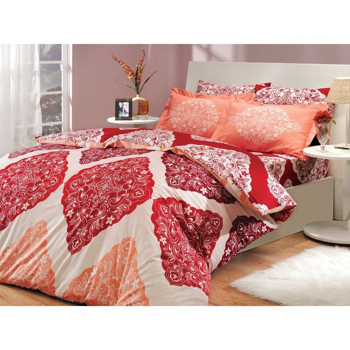 КПБ "AMANDA " 1,5 сп., размер 160х220, 160х240, 50х70, 70х70 по 1 шт., цвет красный, поплин   264386