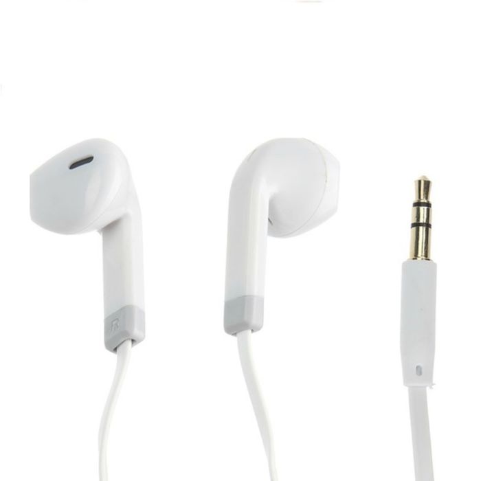 Наушники Maverick Deep Bass TH-5E, пластиковый корпус, плоский провод, белые