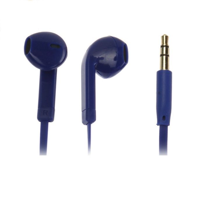 Наушники Maverick Deep Bass TH-5E, пластиковый корпус, плоский провод, синие