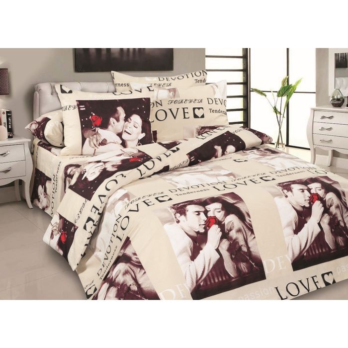 КПБ "Парочка" евро, 240х220 см, 200х220 см, 50х70 см-2 шт., ранфорс