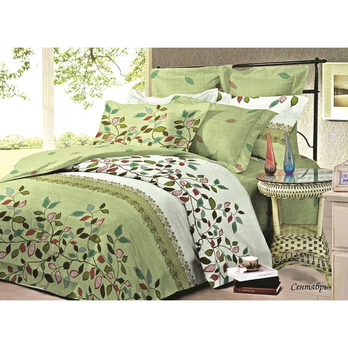 КПБ "Сентябрь" дуэт, 240х220 см, 145х215 см-2 шт., 70х70, 50х70 по 2 шт., ранфорс