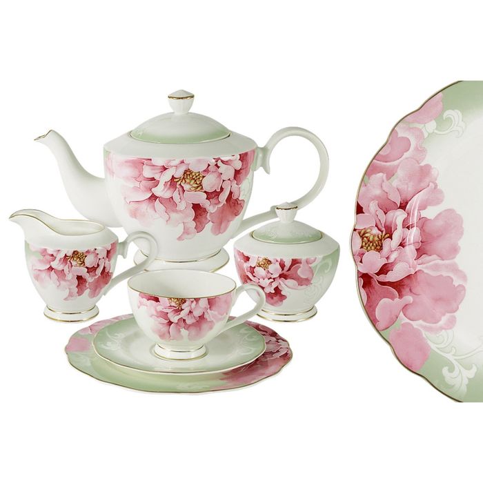 Чайный сервиз "Заря", 21 предмет, на 6 персон