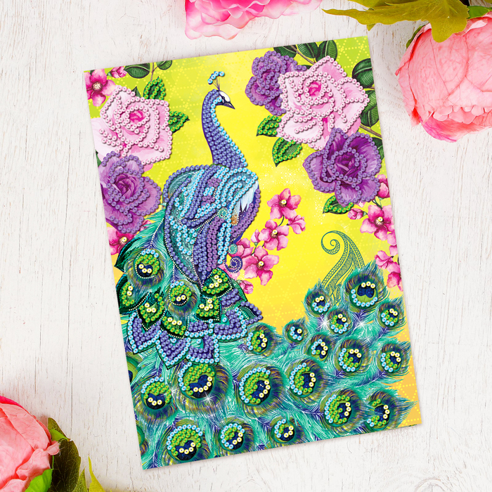 Мозаика пайетками "Павлин" + 6 пакетов пайеток