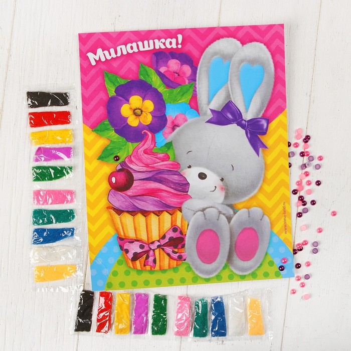 Фреска с полубусинами "Милашка", зайчик