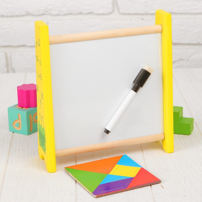 Счёты с магнитно-маркерной доской "Учимся считать", в наборе маркер, магнитный танграм