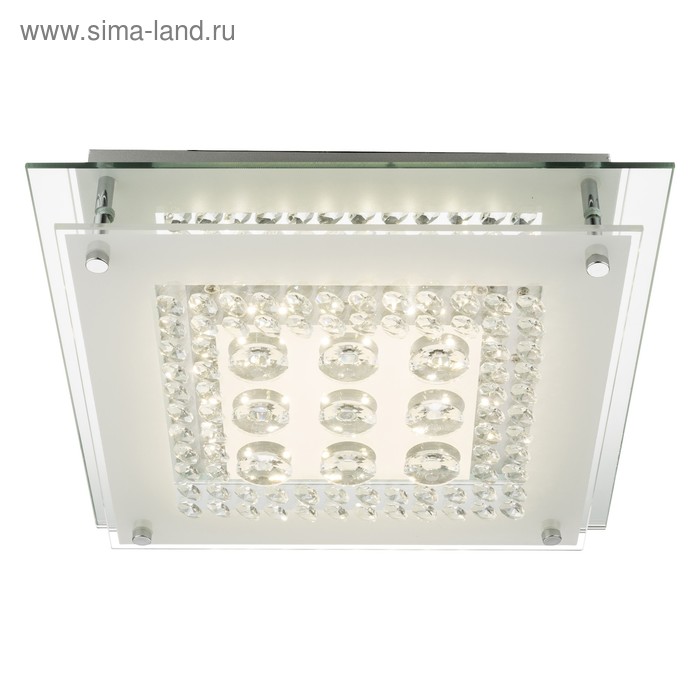 Люстра потолочная ELENA 1x12Вт LED хром 30x30x6,5 см люстра maximus 87вт led хром 67x67x27 см